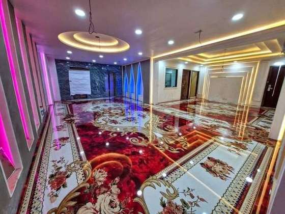 3D Epoxy Floor — Red Floral